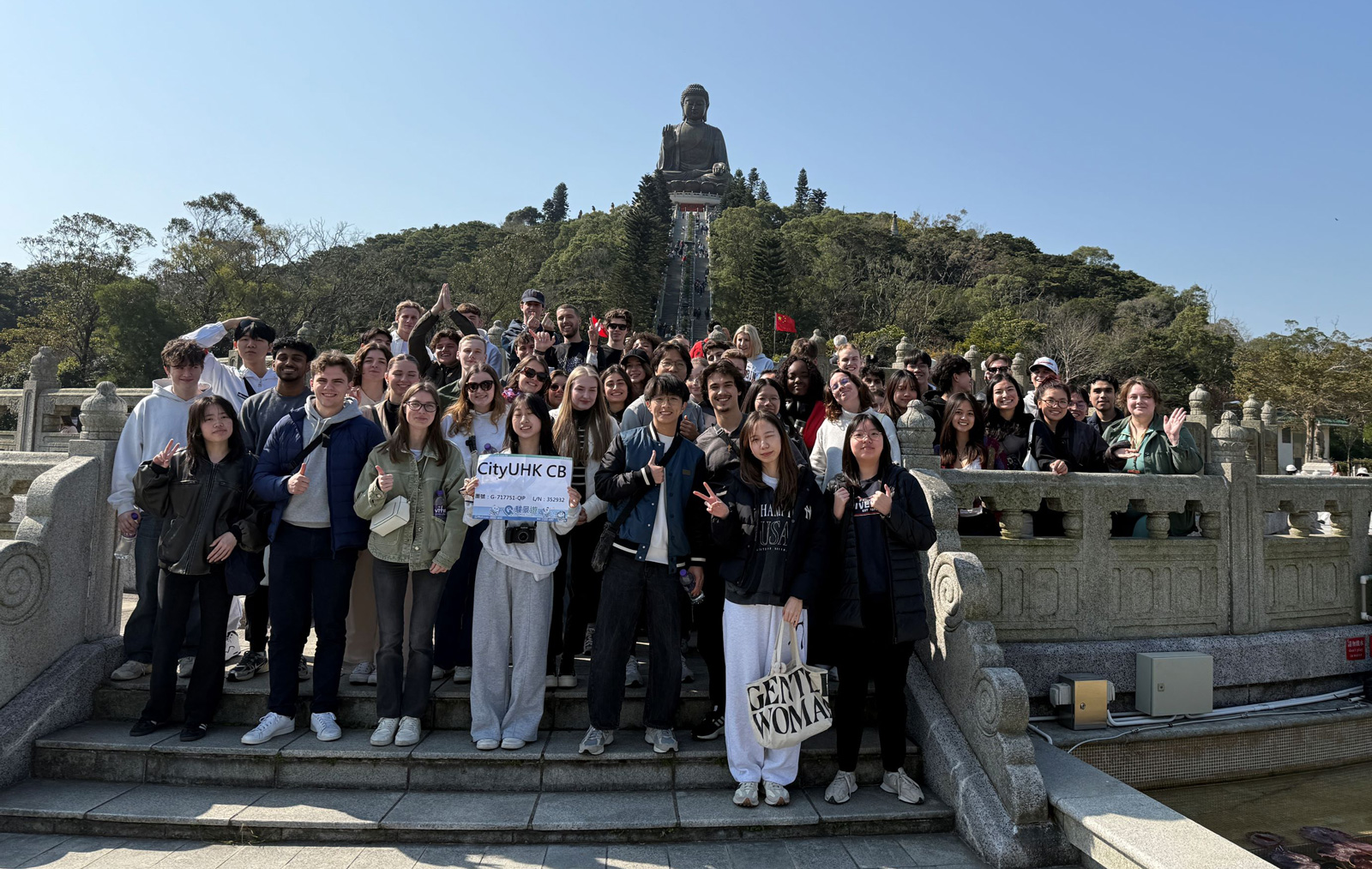 The exchange students enjoy the trip to the Big Buddha and appreciate the chance to forge new friendships with fellow explorers from around the globe.