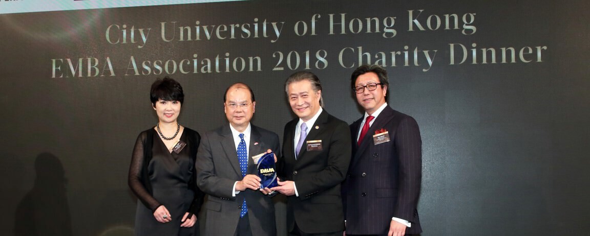 Chief Secretary for Administration Matthew Cheung speaks at EMBAA Charity Dinner 2018