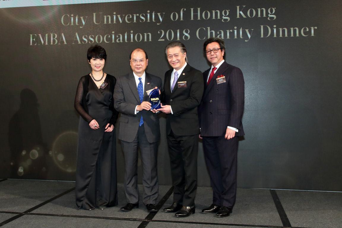 Chief Secretary for Administration Matthew Cheung speaks at EMBAA Charity Dinner 2018