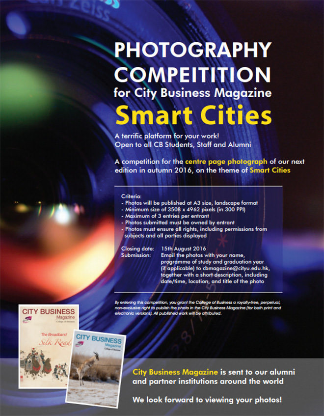 Photography competition for City Business Magazine on theme of Smart Cities